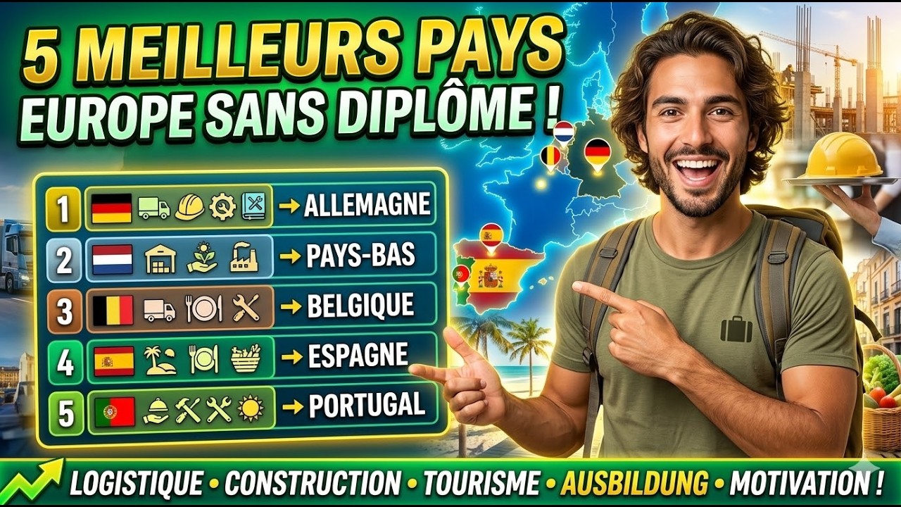 Les 5 meilleurs pays pour travailler sans diplôme en Europe en 2026